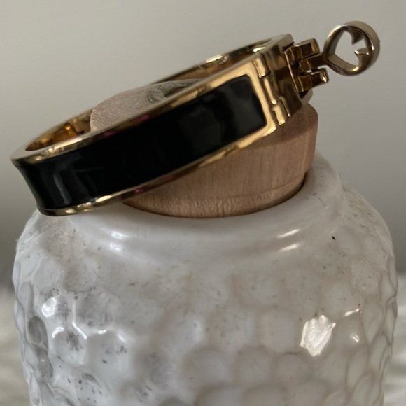 Kate Spade gold and black bangle bracelet with opening. EUC. - Picture 9 of 11